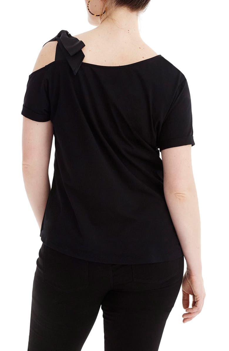 UNIVERSAL STANDARD FOR J.CREW Cold Shoulder Bow Top, Alternate, color, 