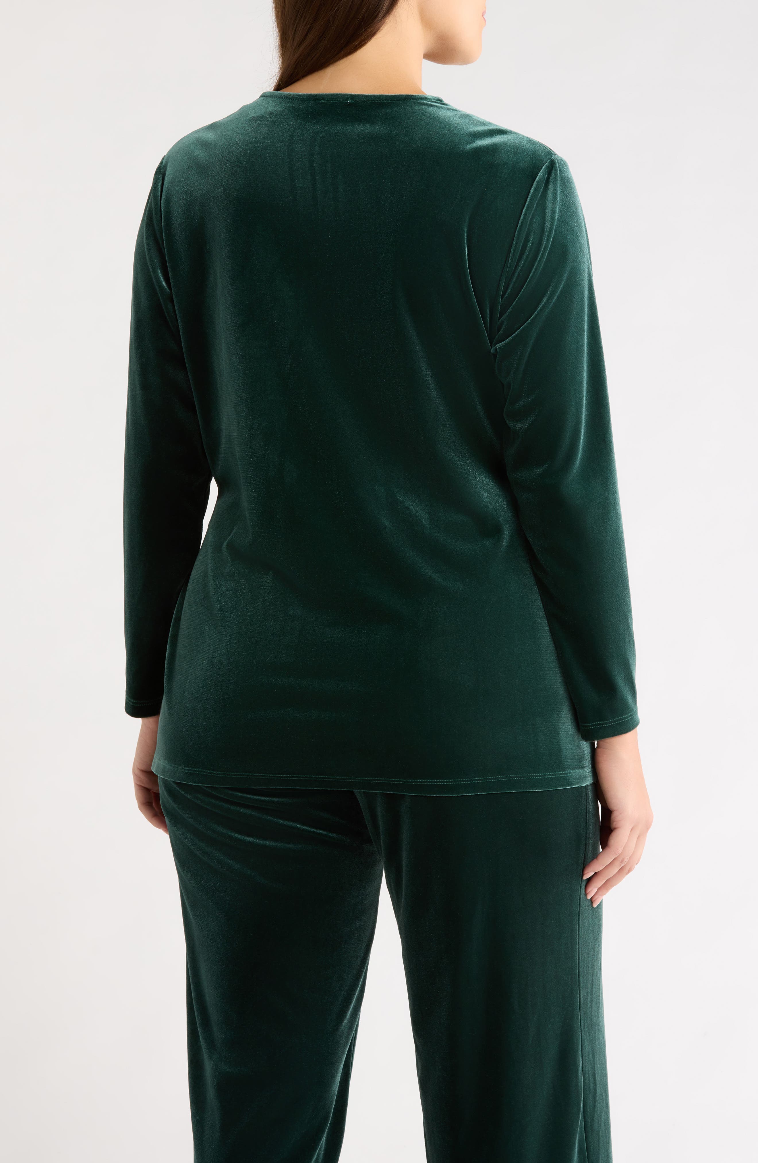 Anne Klein Velvet Faux Wrap Top (Women) | Nordstrom