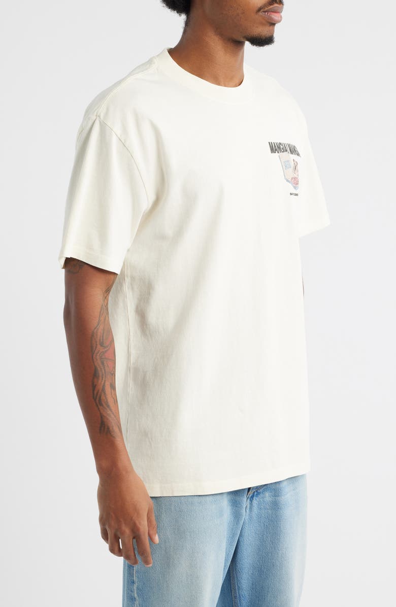 SANTO STUDIO Mangia Mangia Drappo Graphic T-Shirt, Alternate, color, Cream