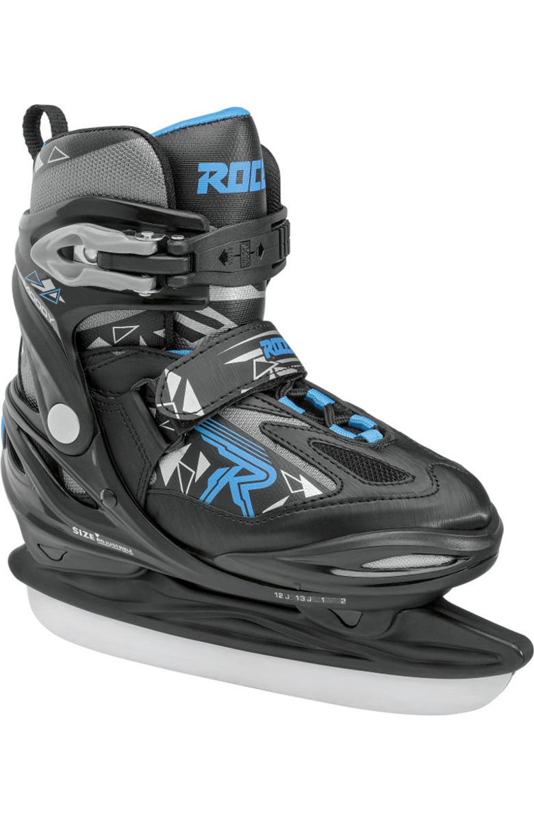 Roces Moody 3.0 Adjustable Boys Ice Skates, Main, color, Black/Blue