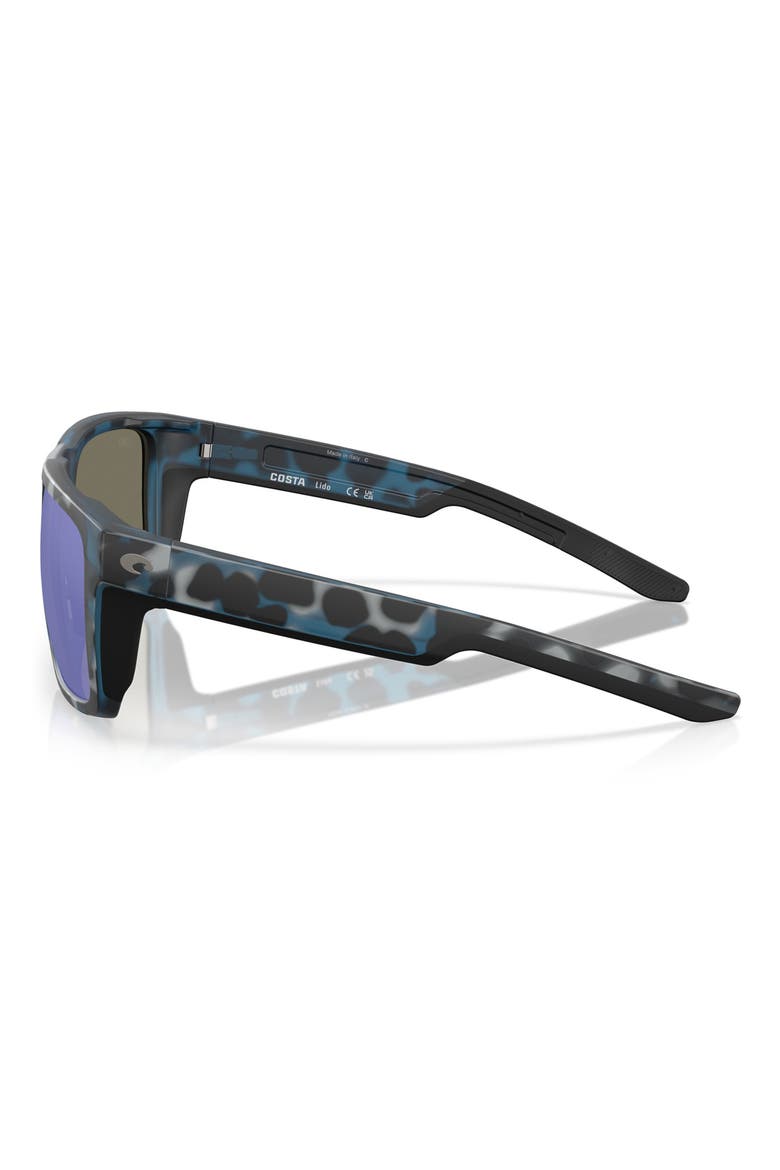 Lido 57mm Polarized Square Sunglasses, Alternate, color, DEEP WATER CAMO / BLUE 580G