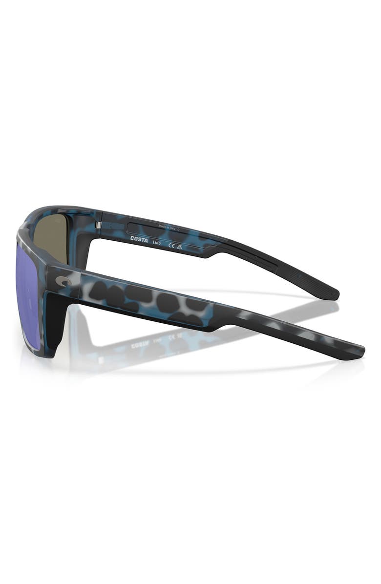 Costa Del Mar Lido 57mm Polarized Square Sunglasses, Alternate, color, Deep Water Camo / Blue 580G