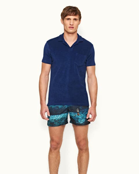 Terry Towelling Tailored Fit Towelling Polo Shirt