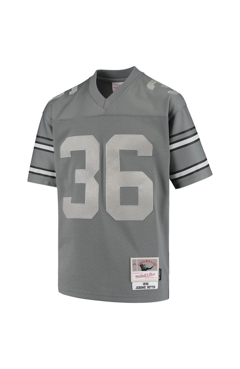 Mitchell & Ness Youth Mitchell & Ness Jerome Bettis Charcoal Pittsburgh Steelers 1996 Retired Player Metal Replica Jersey, Alternate, color, Charcoal