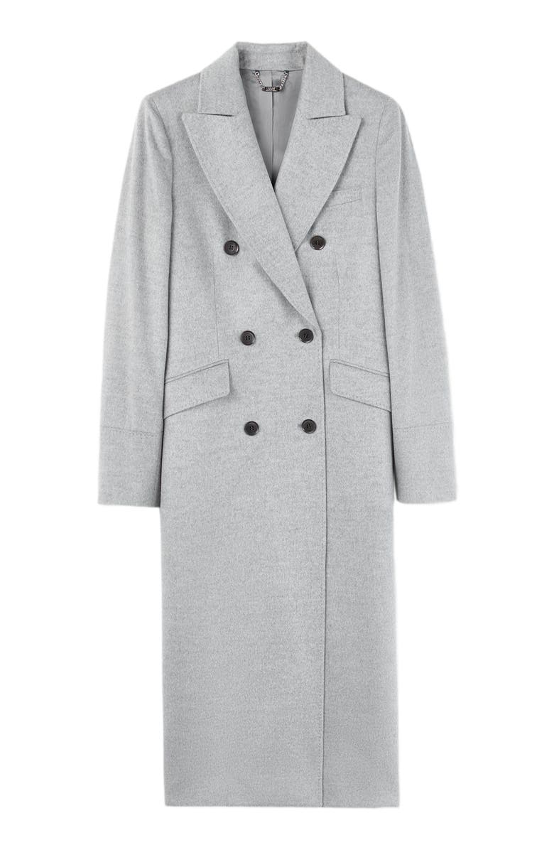 GOBI Mongolian Cashmere Cashmere Peak Lapel Long Coat, Alternate, color, Vapor Blue