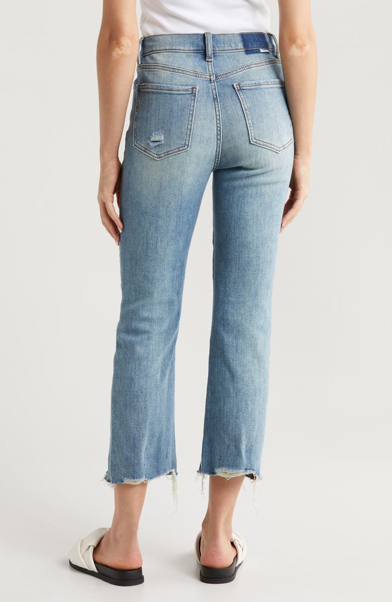 DAZE Shy Girl High Waist Raw Hem Crop Flare Jeans, Alternate, color, 