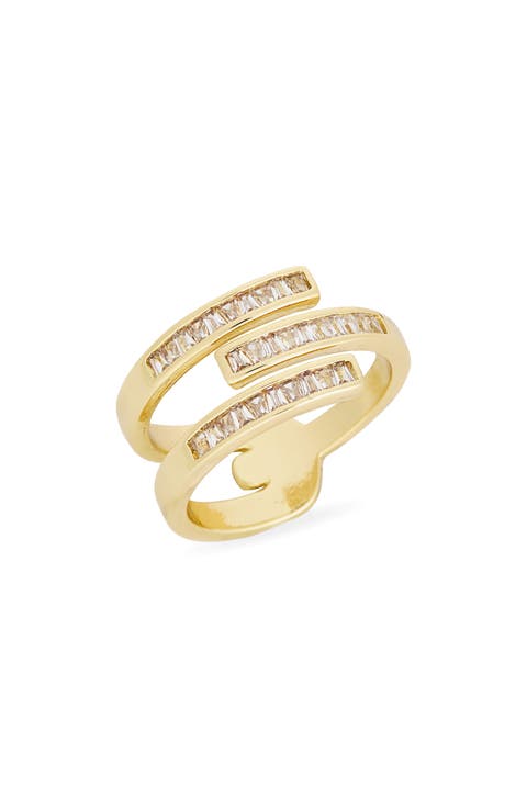 Baguette Cubic Zirconia Bypass Ring