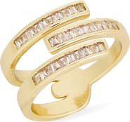 NORDSTROM RACK Baguette Cubic Zirconia Bypass Ring