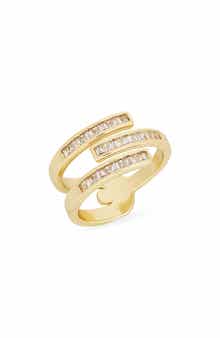 NORDSTROM RACK Baguette Cubic Zirconia Bypass Ring