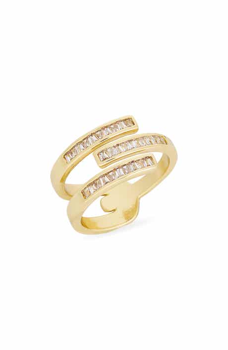 NORDSTROM RACK Baguette Cubic Zirconia Bypass Ring