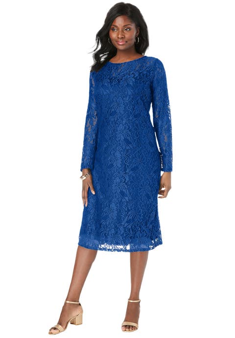 Stretch Lace Shift Dress (Plus)