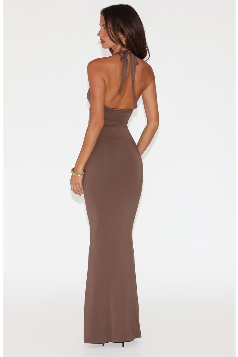 Zeneva Twist Front Maxi Dress, Alternate, color, MUSHROOM