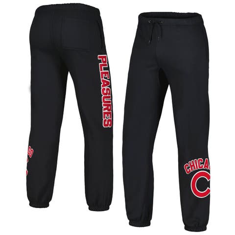 Men's PLEASURES Black Chicago Cubs Opening Day Sweatpants