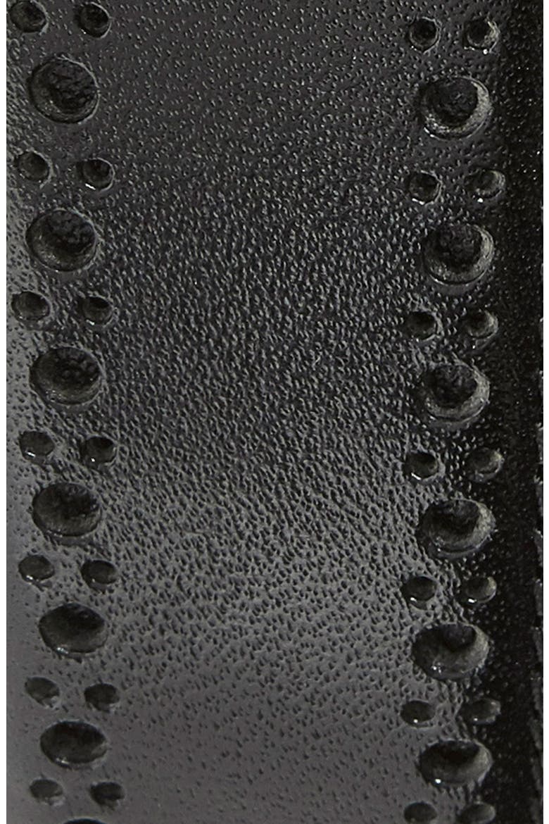 Perforated Leather Belt, Alternate, color, BLACK