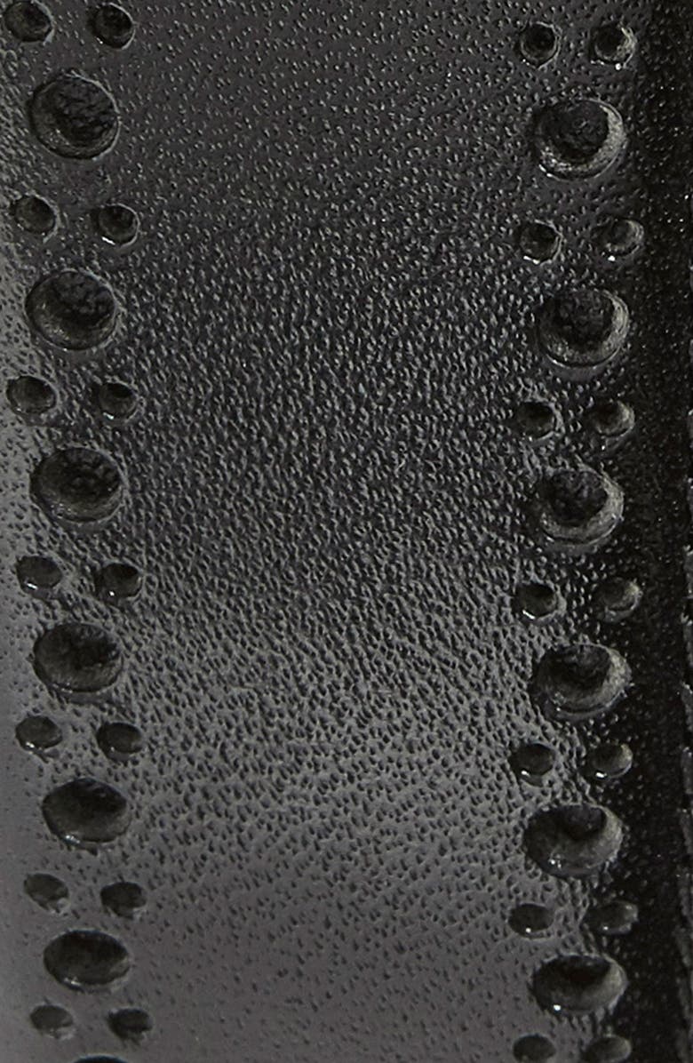 Johnston & Murphy Perforated Leather Belt, Alternate, color, Black