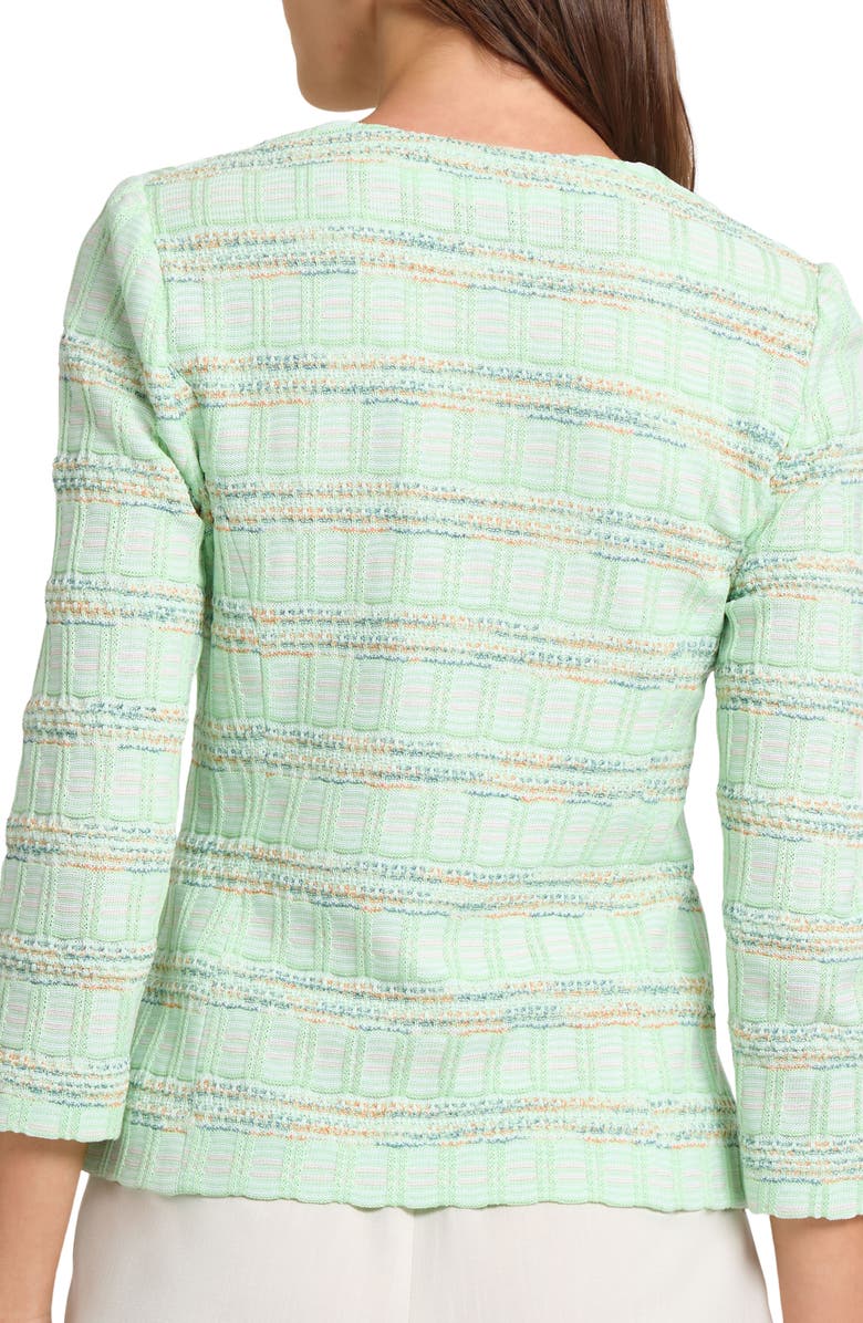 Misook Tailored Soft Plaid Knit Jacket, Alternate, color, 