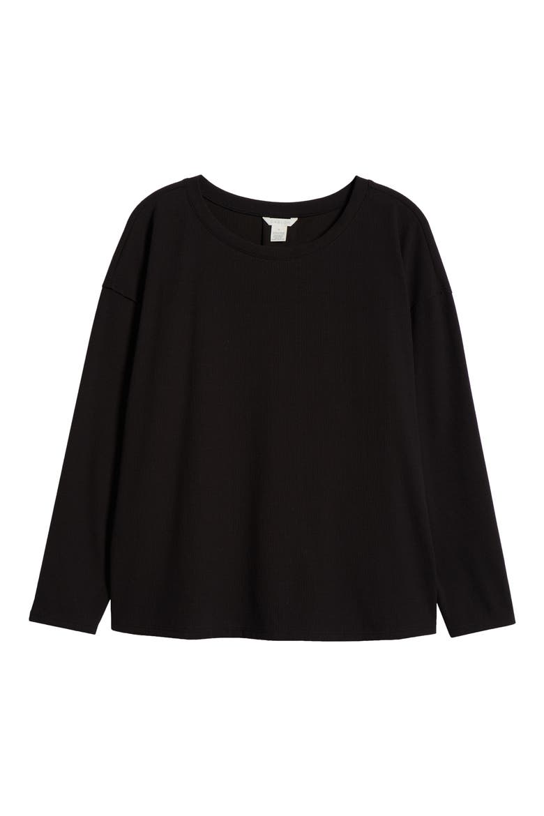 Pleated Back Top, Alternate, color, BLACK