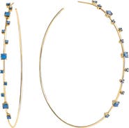 LANA Solo Blue Diamond Hoop Earrings
