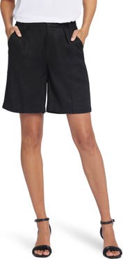 NYDJ Relaxed Pleated Linen Blend Shorts