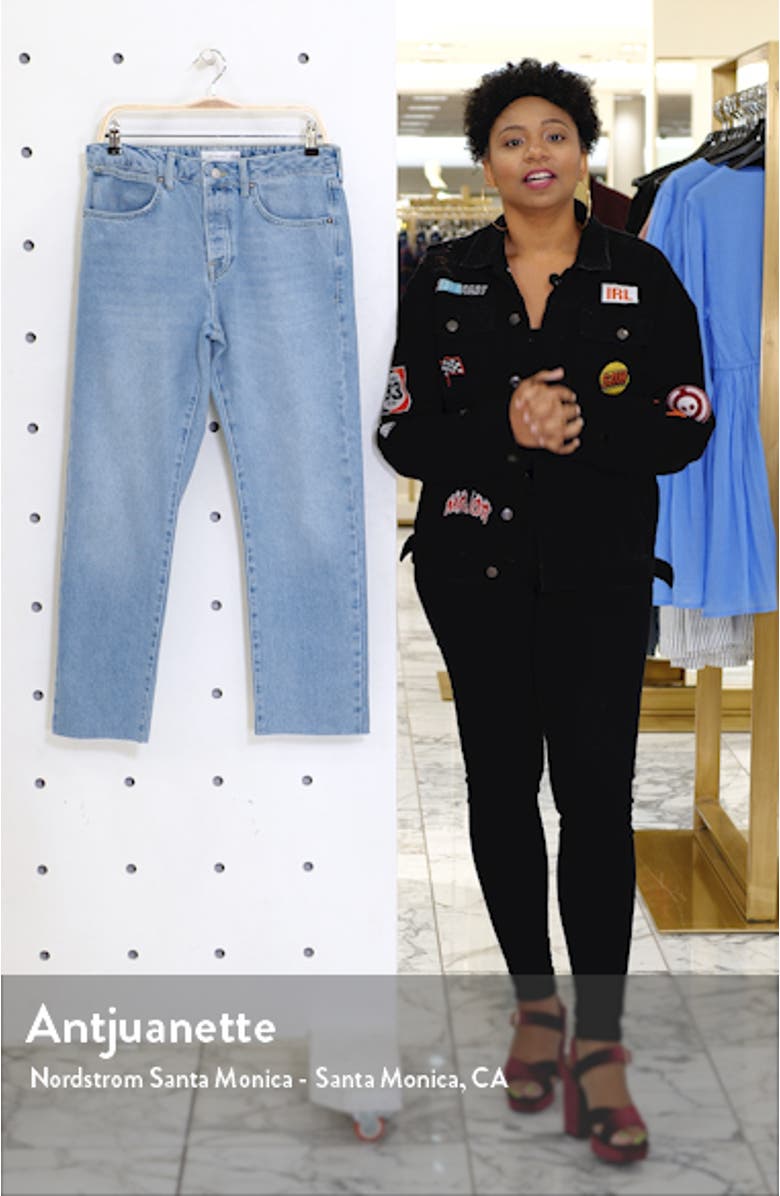 Bleach Straight Leg Raw Hem Dad Jeans, sales video thumbnail