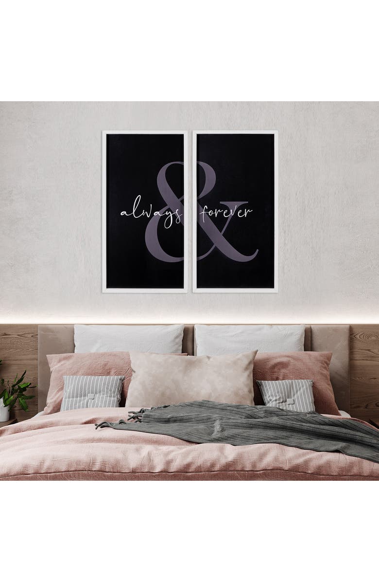 PARKLAND COLLECTION STRATTON HOME DECOR Always & Forever Wall Art - Set of 2, Alternate, color, Black