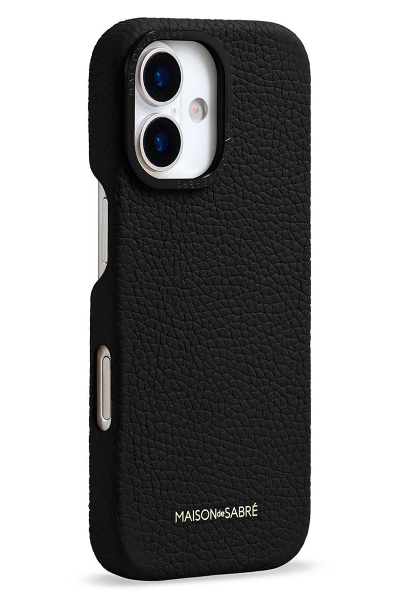 Leather Phone Case iPhone 17, Alternate, color, Black Caviar