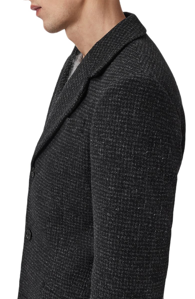 AllSaints Caspian Wool Blend Coat, Alternate, color, Cinder Black Marl