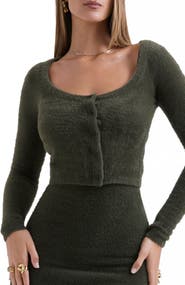 HOUSE OF CB Gene Chenille Crop Cardigan