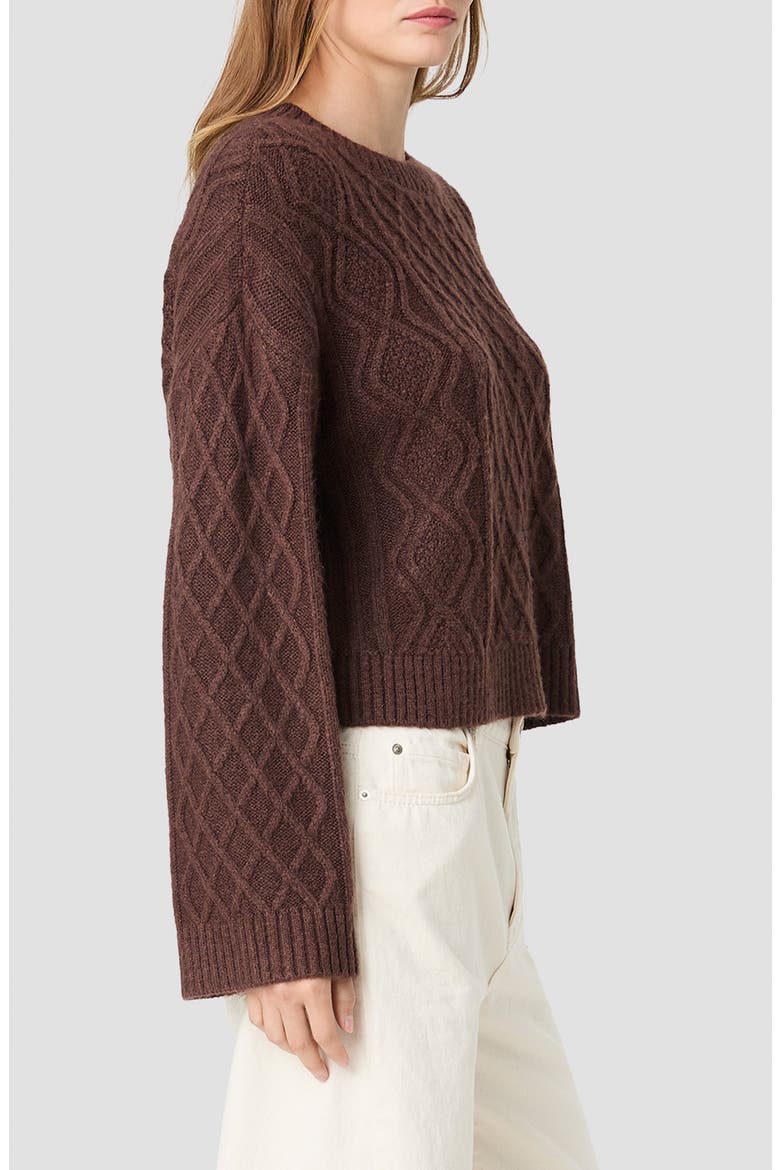Wesley Cable Stitch Sweater, Alternate, color, COCOA BROWN