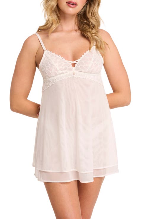 Lacy Babydoll Chemise & Thong Set