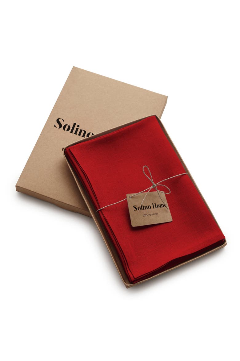 Linen Dinner Napkins Set of 6, 20 x 20" - Fete, Alternate, color, Red