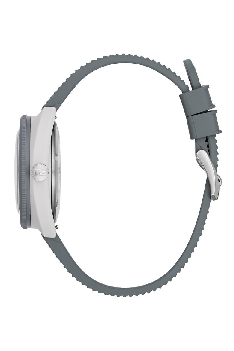 Snorkel Sea Turtle Rubber Strap Watch, 41mm, Alternate, color, GRAY