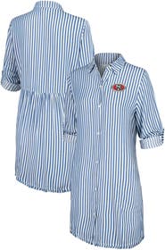 Tommy Bahama Women's Tommy Bahama Blue/White San Francisco 49ers Chambray Stripe Cover-Up Shirt Dress