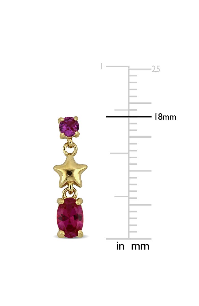 DELMAR Created Ruby & Star Drop Earrings, Alternate, color, Red