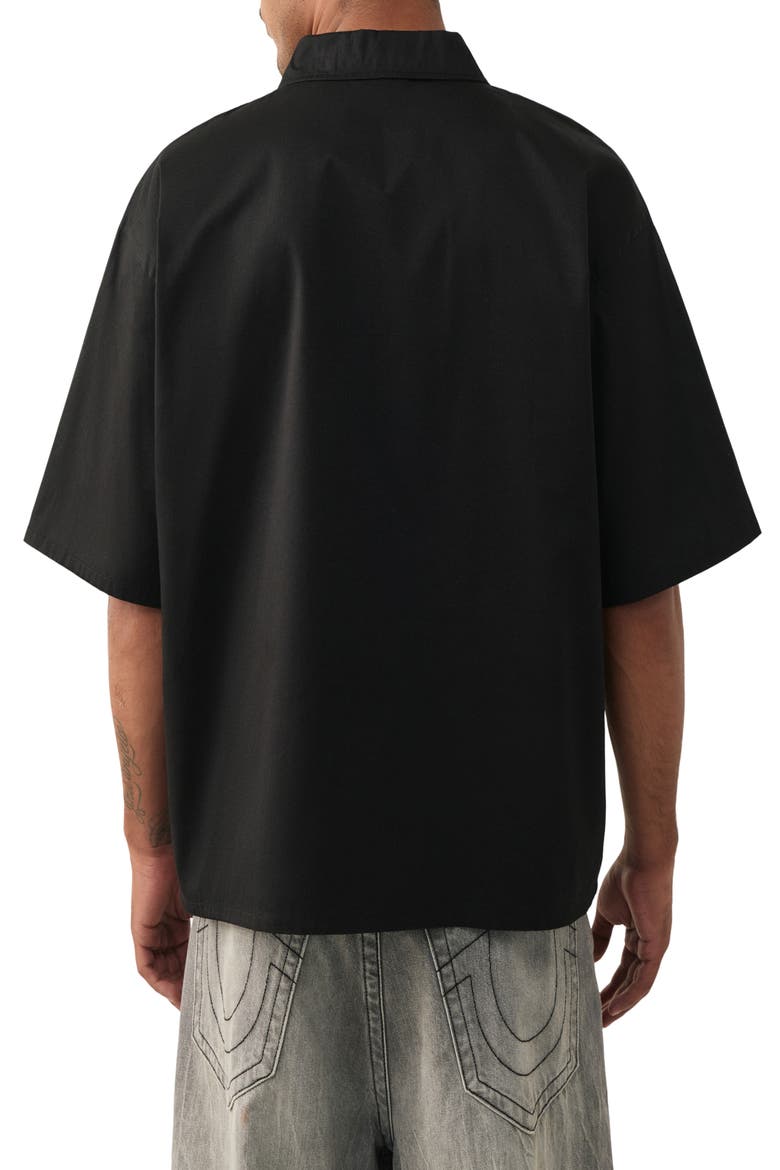 Tiger Half Zip Shirt, Alternate, color, JET BLACK