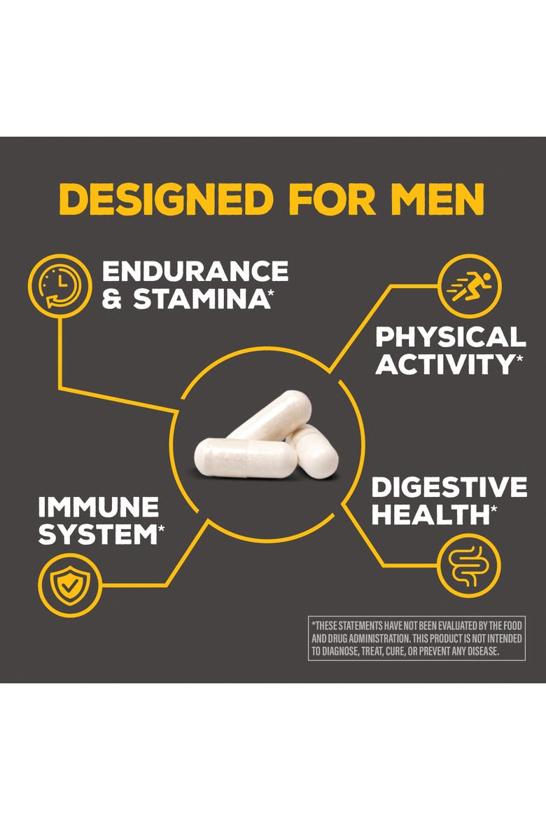 Active Performance Men's Probiotic Capsules, 50 Billion CFU, 30ct Bottle, Alternate, color, No Color