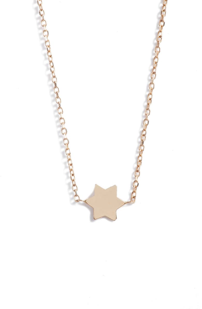 Anzie Love Letter Star of David Pendant Necklace, Main, color, Yellow Gold