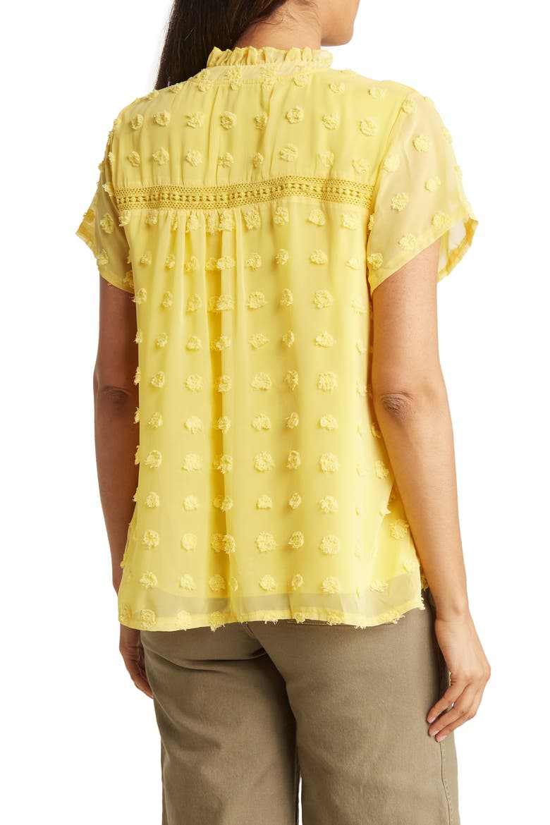 Crochet Clip Dot Blouse, Alternate, color, YELLOW