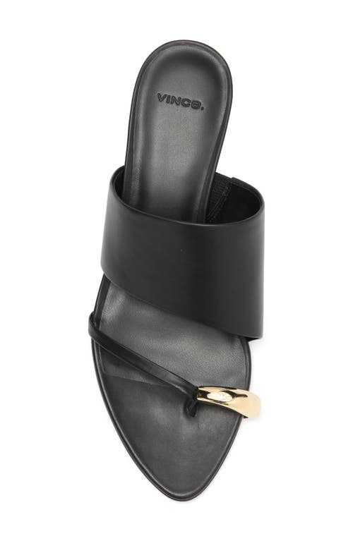 Vince Suzie Leather Kitten-heel Sandals In Black