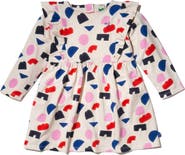 Mon Coeur Shapes Print Long Sleeve Cotton Jersey Dress