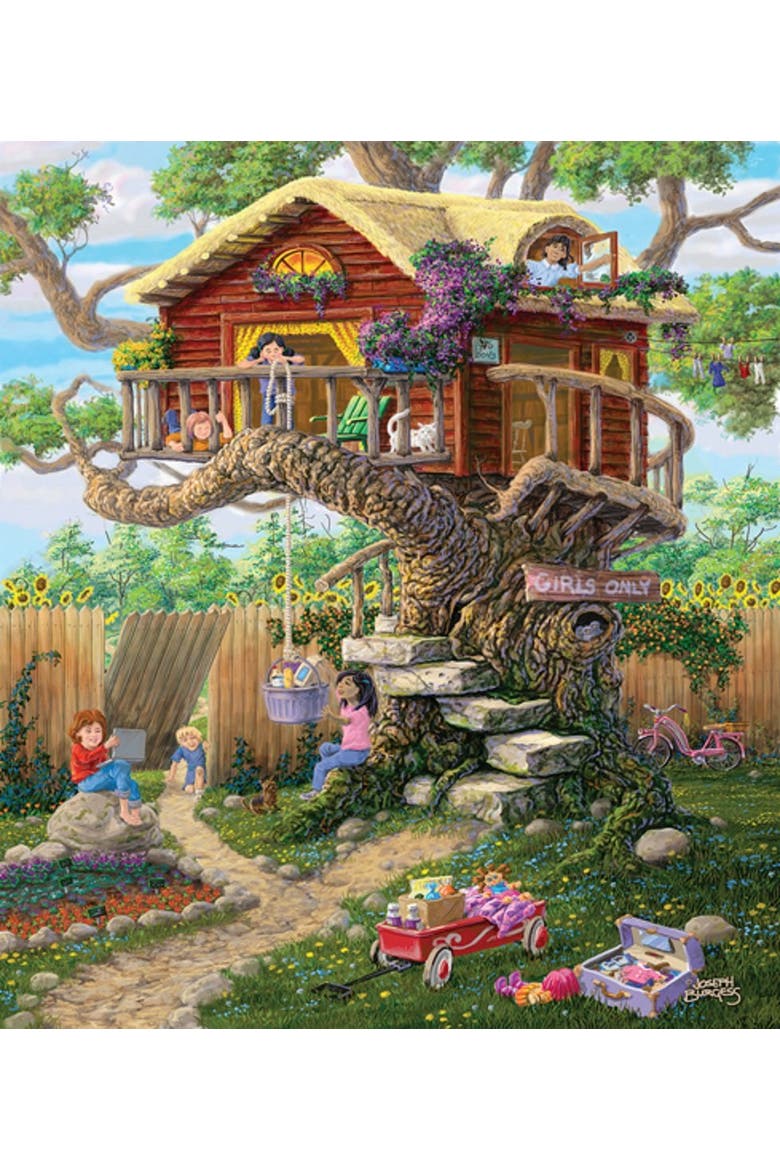 Girls Clubhouse a 300 piece Jigsaw Puzzle for Adults, Alternate, color, Multicolor