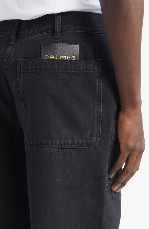 Palmes Regular Fit Patch Pocket Cotton Twill Pants In Black