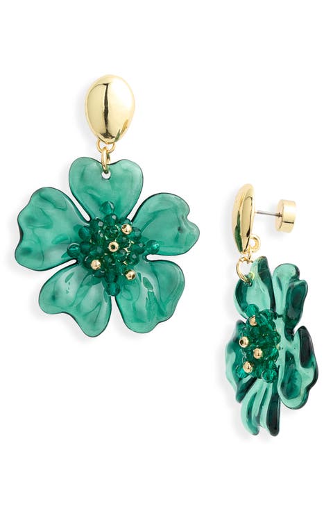 Floral Acetate Drop Earrings