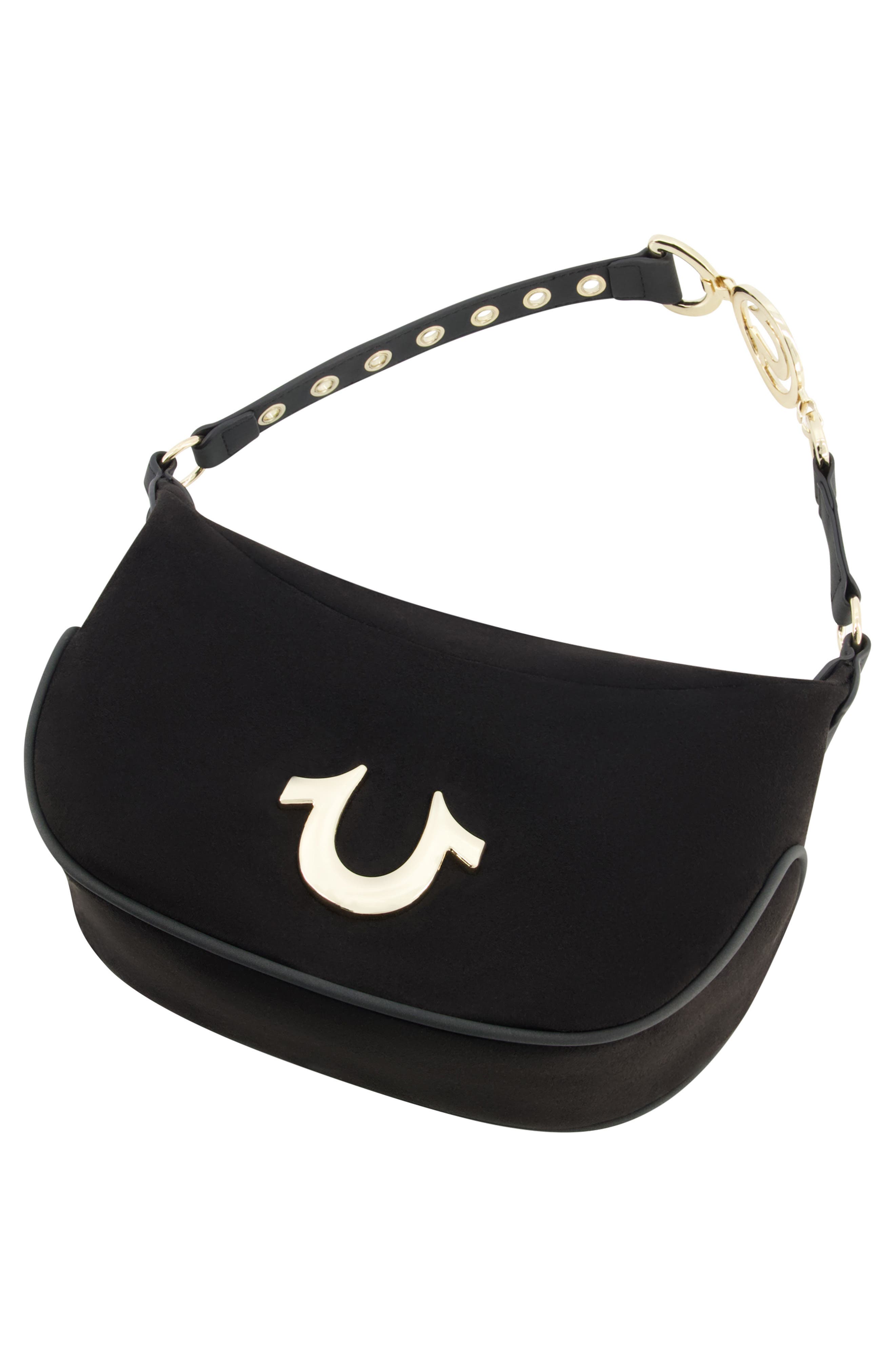 True Religion Horseshoe Link Shoulder Bag, Alternate, color, Black