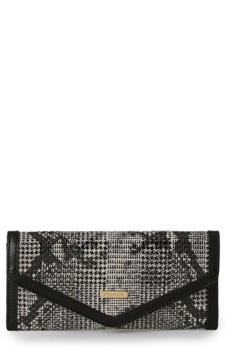 Brahmin Veronica Snake Embossed Leather Wallet, Main, color, 