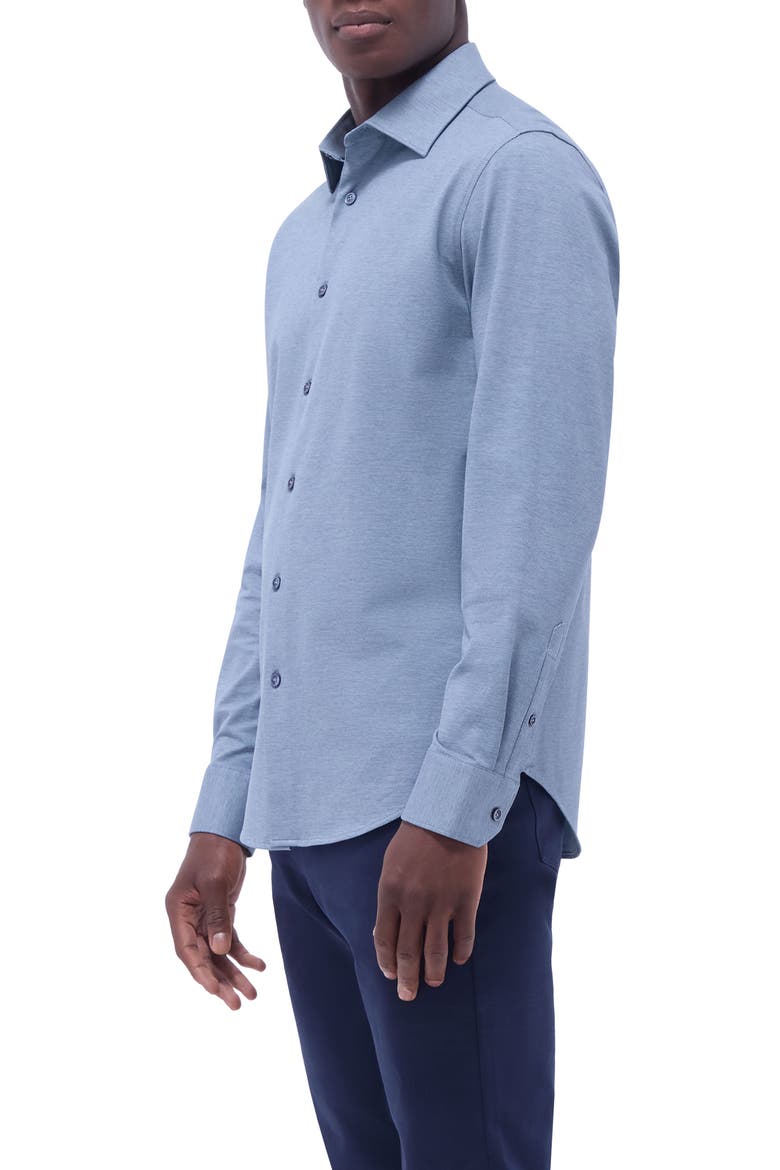 James OoohCotton® Button-Up Shirt, Alternate, color, INDIGO