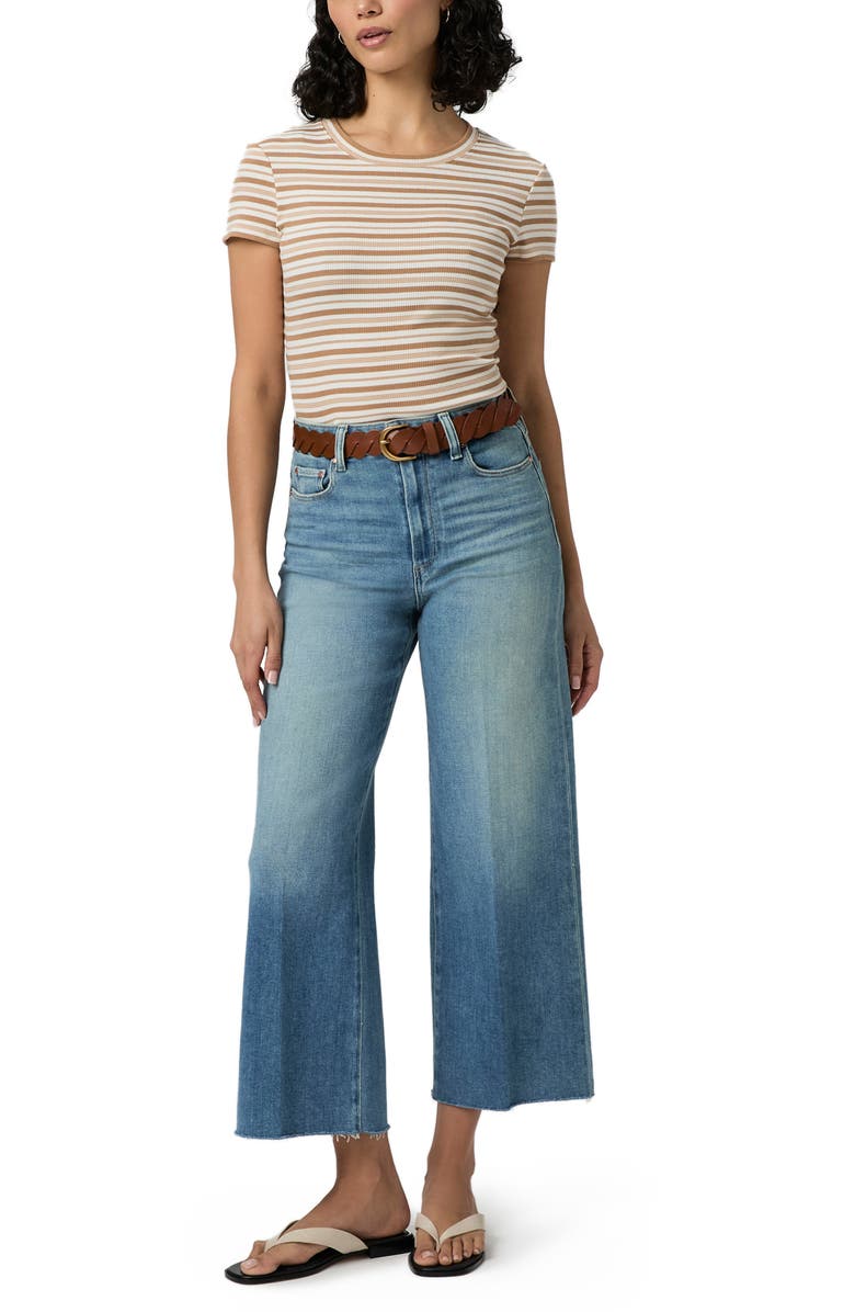 PAIGE Anessa Raw Hem High Waist Ankle Wide Leg Jeans, Alternate, color, Mana