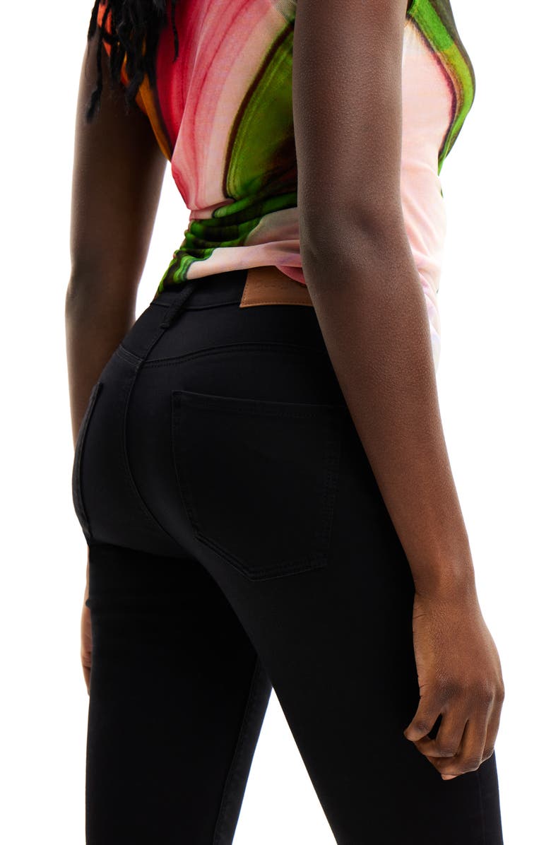 Desigual Slim Push-Up Jeans, Alternate, color, Black