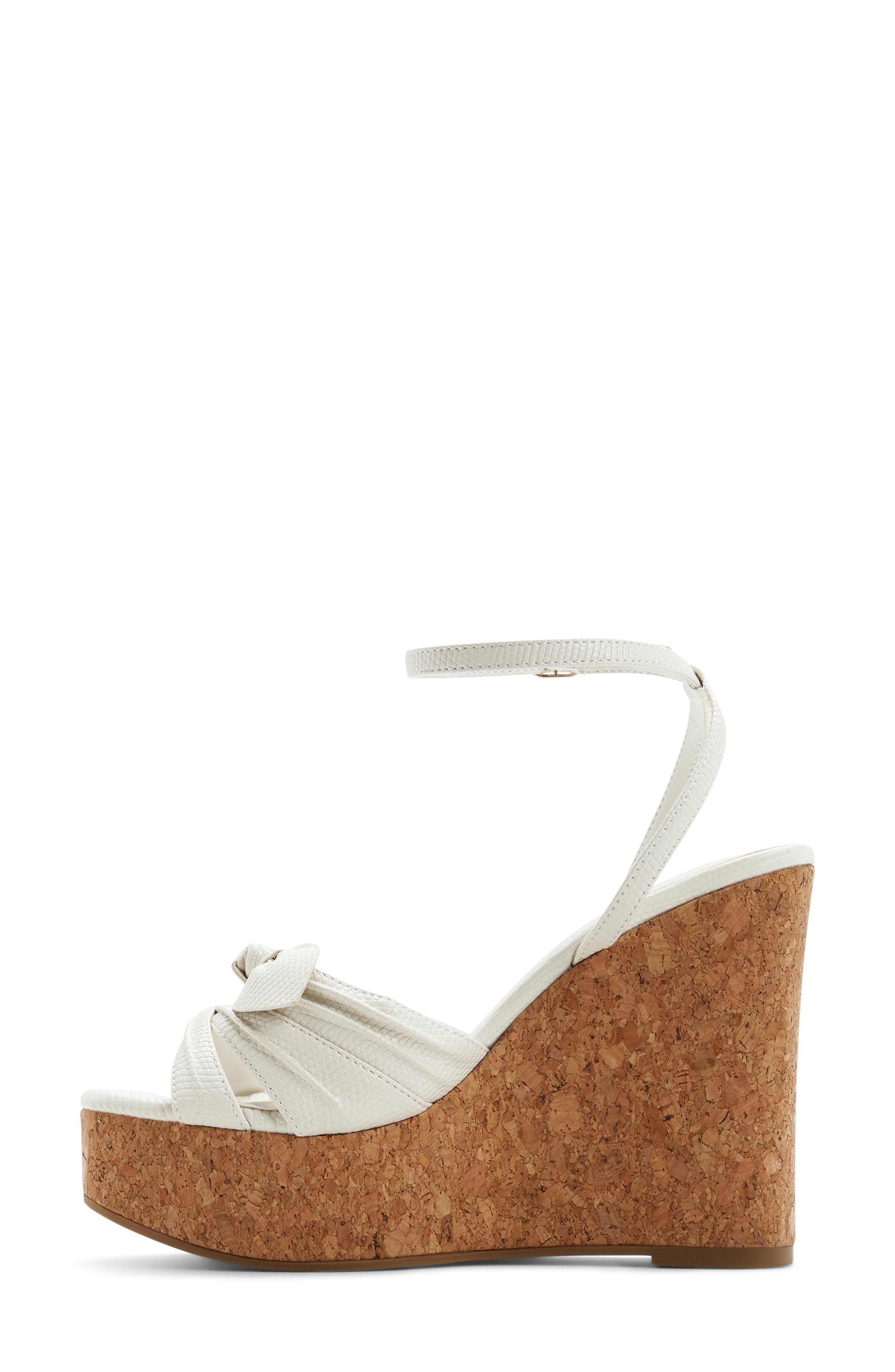 ALDO Tainah Ankle Strap Platform Wedge Sandal, Alternate, color, White/ Bone