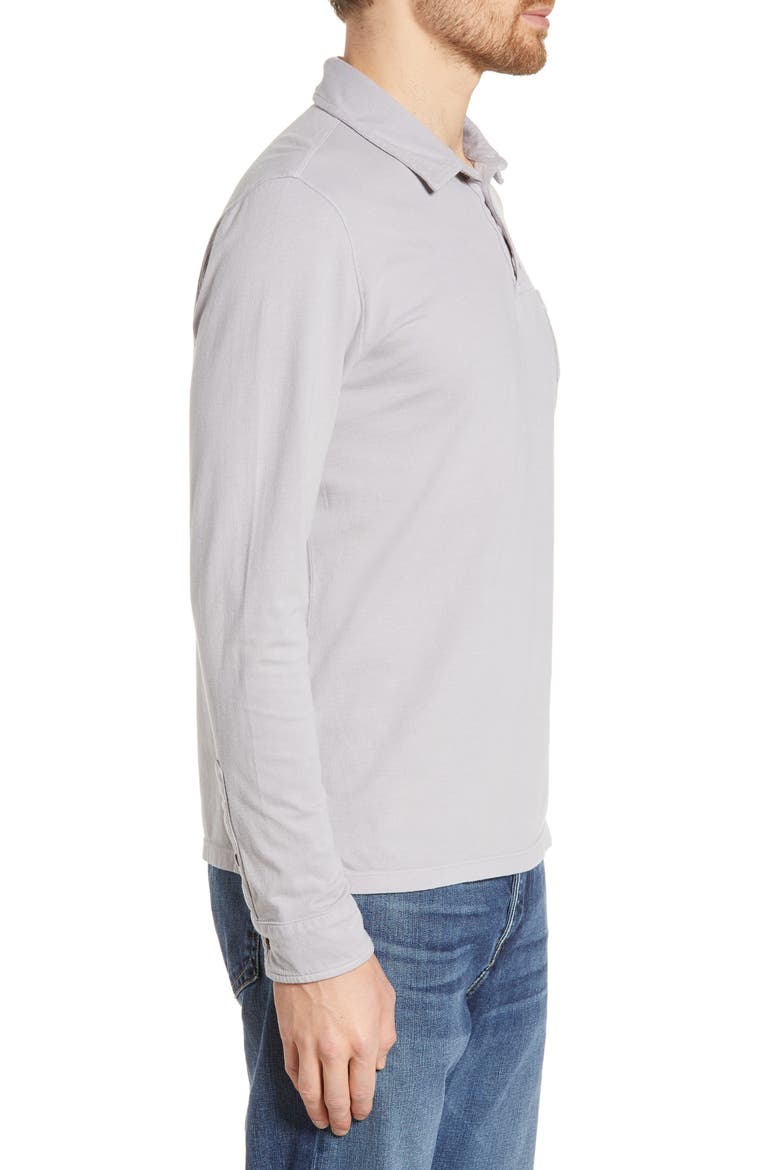 Long Sleeve Jersey Polo, Alternate, color, CHROME